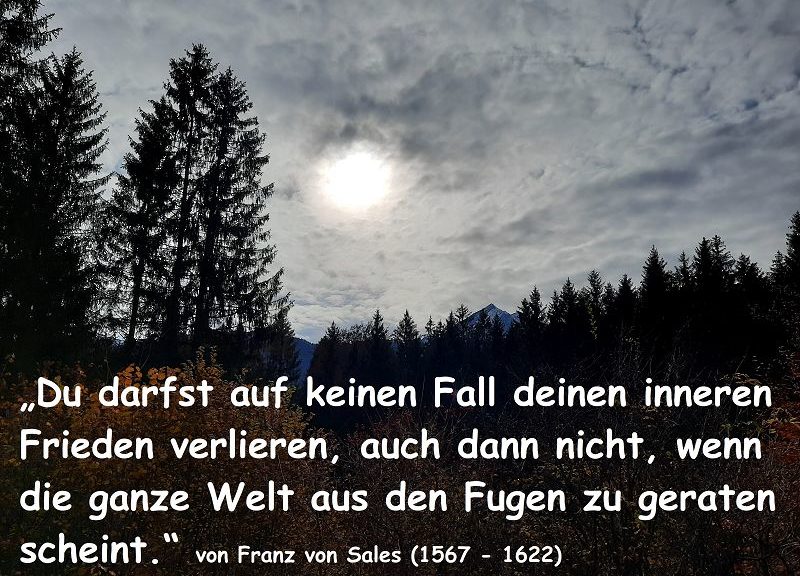 Gerade jetzt ist es äußerst wichtig seinen inneren Frieden zu behalten!